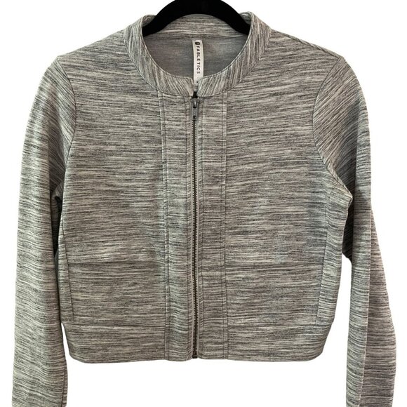 Fabletics Size XS Magnolia Jacket Semi Cropped Gray Stretch Full Zip - Picture 3 of 7